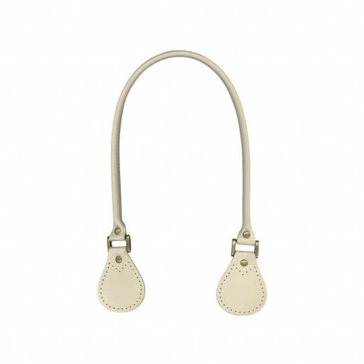 Asa piel con hebilla 65 cm blanco roto