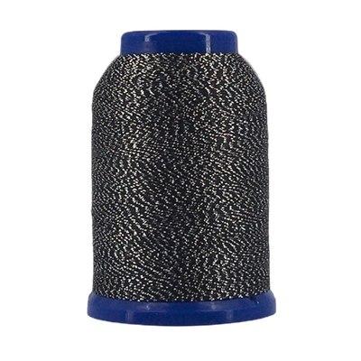 Hilo Fujix Woollie Lock Lame remalladora negro plata DXWL502 - 1000 m