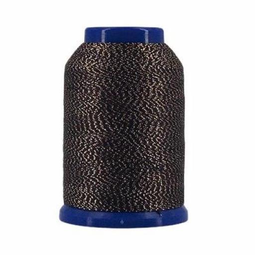 Hilo Fujix Woollie Lock Lame remalladora negro oro DXWL515 - 1000 m [0]