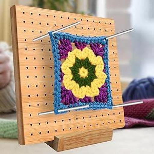 TABLA DE BLOQUEO DE CROCHET CON 12 PALITOS
