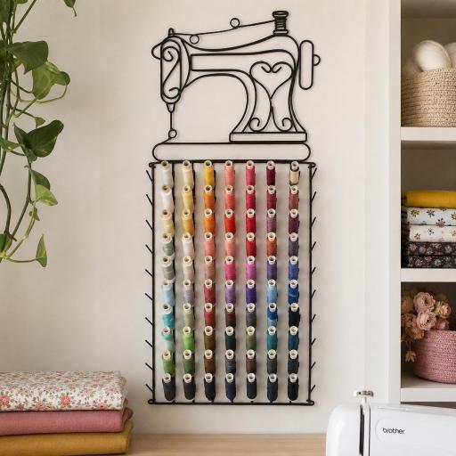 Percha portabobinas de pared para 63 bobinas - Diseño maquina de Coser [0]