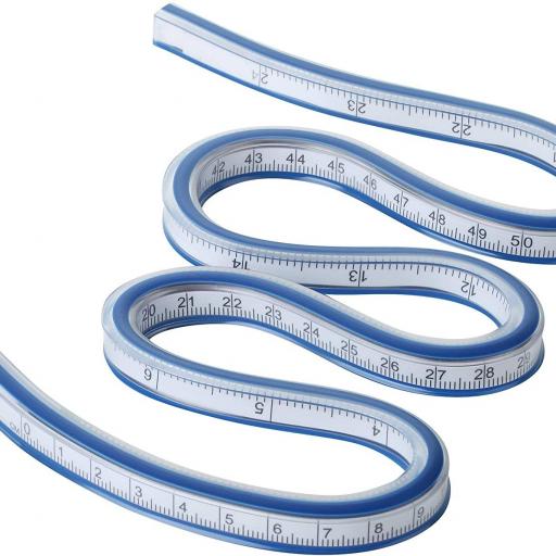 Regla curva flexible en cm y pulgadas 60cm