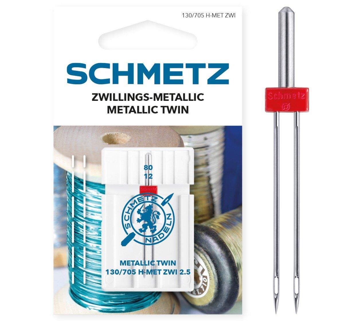 SCHMETZ - Aguja Gemela para Hilo Metálico Nº 80 2,5