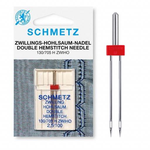 SCHMETZ - Aguja Gemela Wing para calados Nº 100