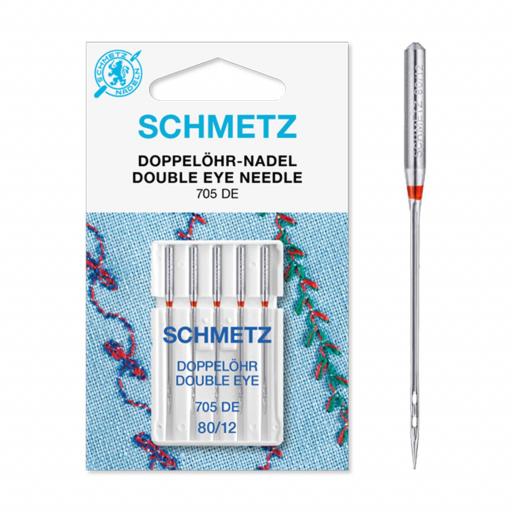 SCHMETZ - Agujas Doble Ojo Nº 80 - 5 uds