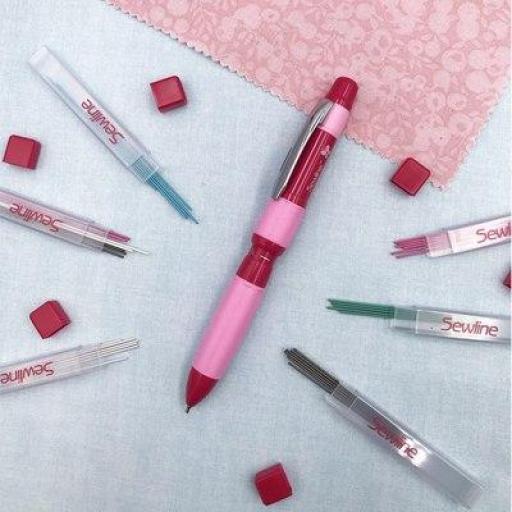 Marcador para tela Sewline 3 en 1 – Blanco, rosa y negro [1]