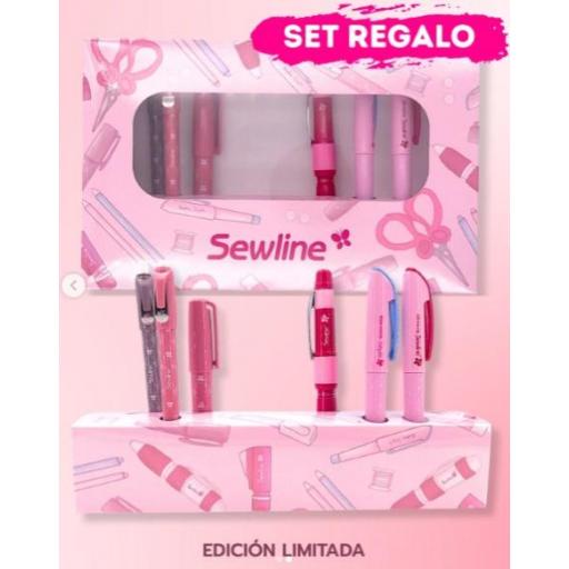 SEWLINE Pack regalo con marcadores de tela y pegamento