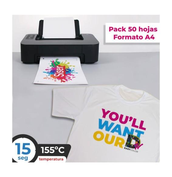Vinil Textil Imprimible Inkjet EasyColor DTV Paquete 50 Hojas