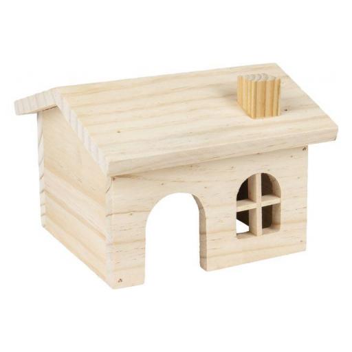 CASITA GITTY MADERA 15 X 15 X 11CM FLAMINGO