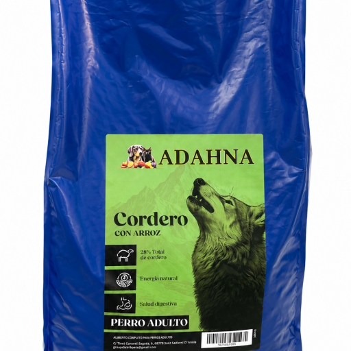 Adahna Cordero con Arroz Perro adulto 10kg