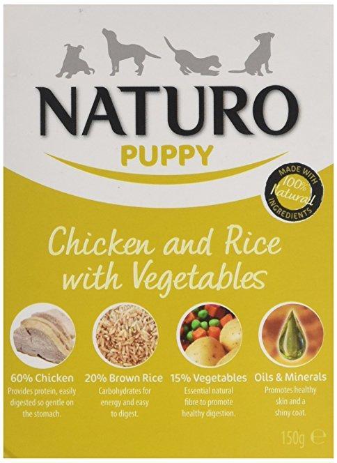 Tarrina para cachorros de pollo+arroz,Naturo
