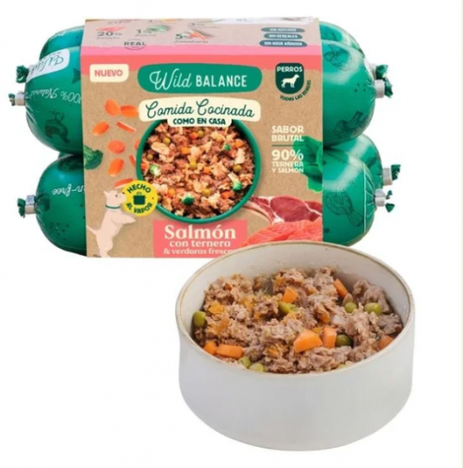 Comida Cocinada de Salmón y Ternera con verduras 1,3kg