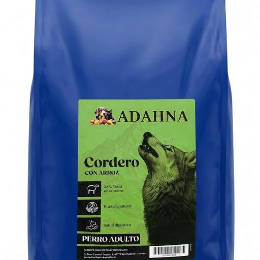 Adahna Cordero con Arroz Perro adulto 10kg