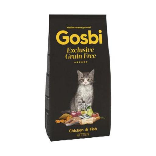GOSBI EXCLUSIVE GRAIN FREE CHICKEN & FISH KITTEN 2KG PIENSO SIN CEREALES DE POLLO Y PESCADO PARA GATOS CACHORROS