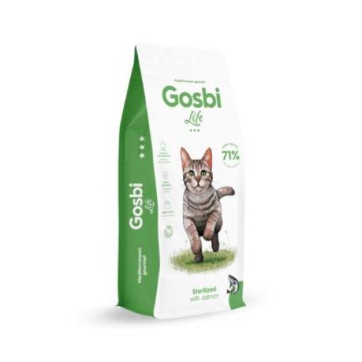 GOSBI LIFE CAT STERILIZED WITH SALMON 3KG PIENSO DE SALMÓN PARA GATOS ESTERILIZADOS