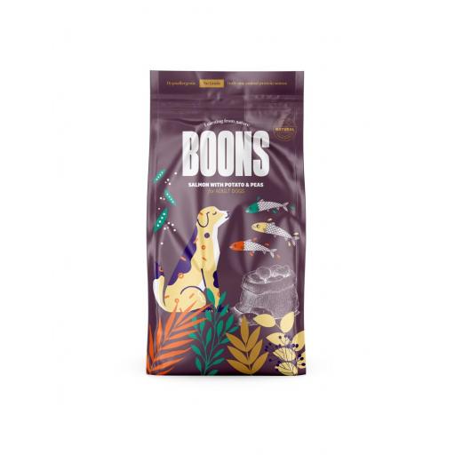 BOONS ADULT SALMON NO GRAIN PIENSO SALMÓN CON PATATAS Y GUISANTES PARA PERROS 2KG