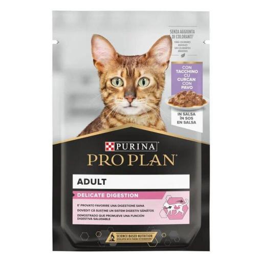 PURINA PRO PLAN DELICATED SOBRE DE PAVO EN SALSA PARA GATOS PACK 26X85GR