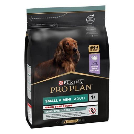 PURINA PRO PLAN SMALL & MINI ADULT GRAIN FREE RECEIPE SENSITIVE DIGEST PAVO PIENSO PARA PERROS 2,5KG