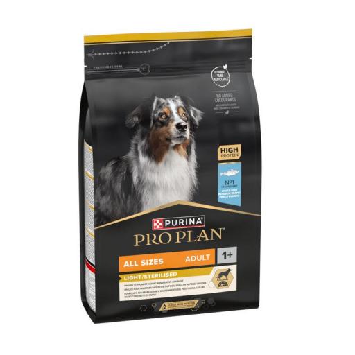 PURINA PRO PLAN ALL SIZES ADULT LIGHT STERILISED PESCADO BLANCO PIENSO PARA PERROS 3KG