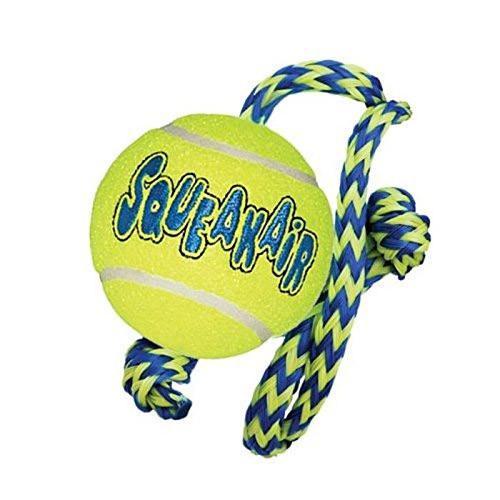 Air Kong Squeaker Tennis Ball Con Cuerda, Kong