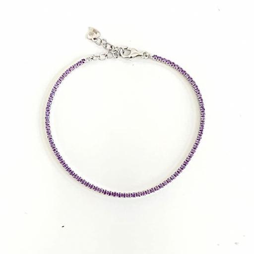 pulsera de plata y circonitas  engarzadas color violeta [3]