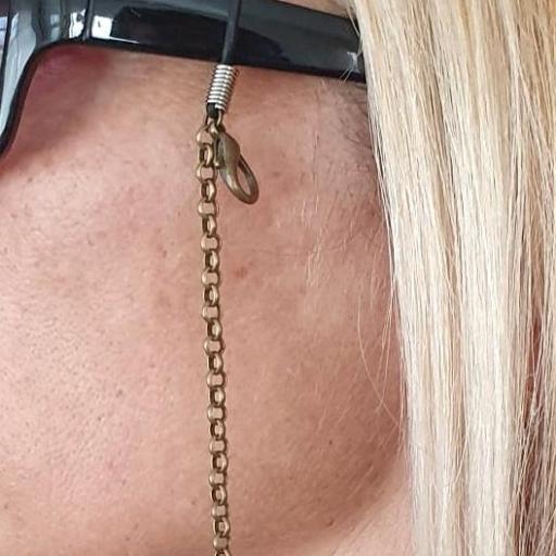 Cuelga gafas y mascarilla cadena color oro viejo [1]