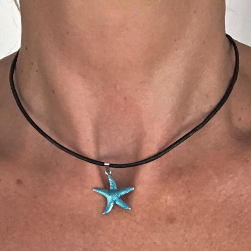 Colgante con estrella de mar color turquesa [1]