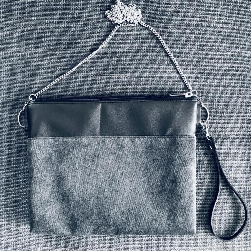 Bolso artesanal antimanchas color gris marengo [0]