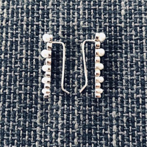 Pendientes trepadores de plata con perlas [1]