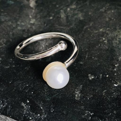 Anillo de plata 925 y perla natural  [3]