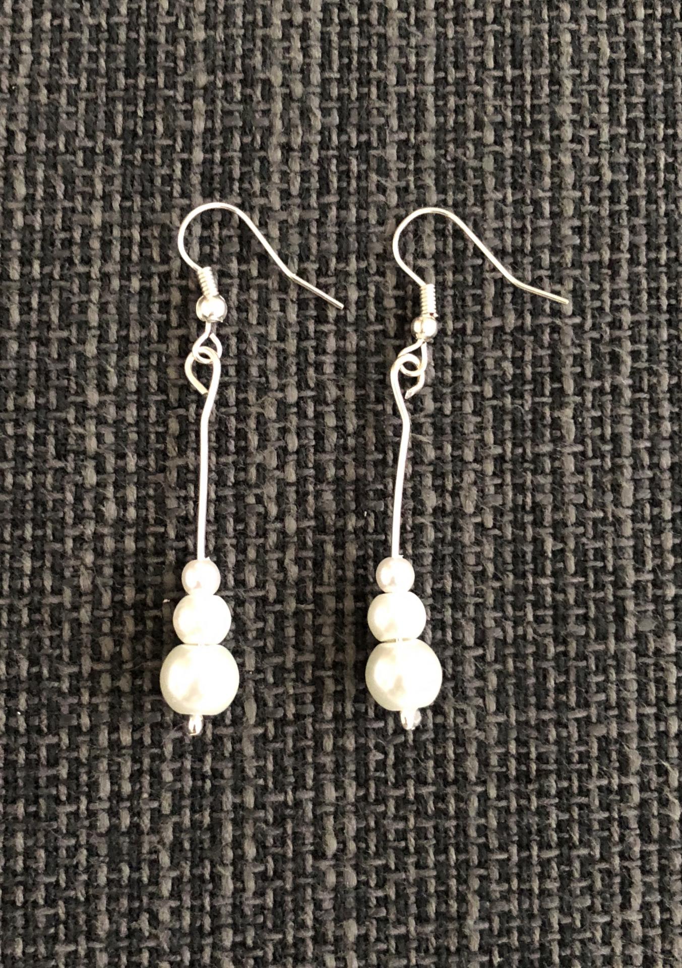 Pendientes de plata con perlas de cristal