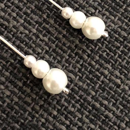Pendientes de plata con perlas de cristal [1]