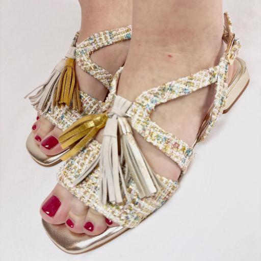 SANDALIA BORLONES TWEED