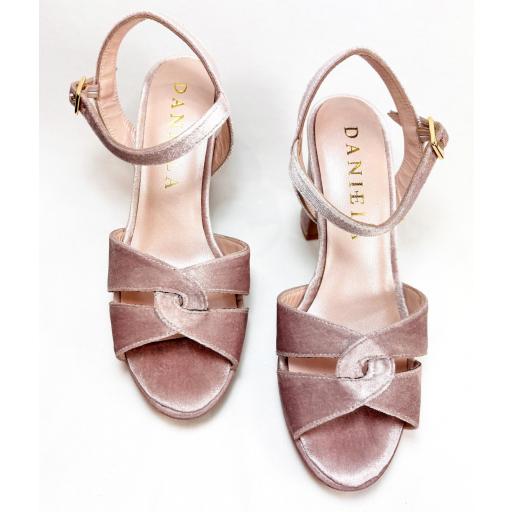 SANDALIA PLATAFORMA TERCIOPELO ROSE [1]