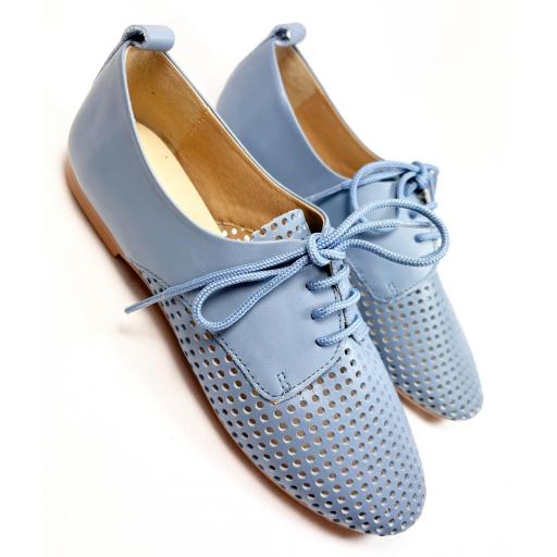 ZAPATO CORDONES CELESTE
