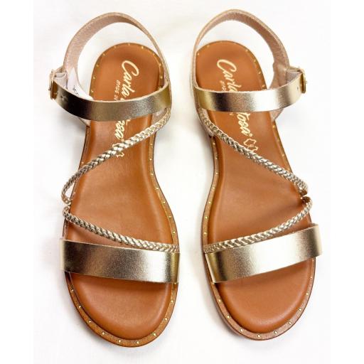 SANDALIA TRENZA ORO