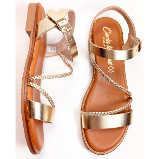 SANDALIA TRENZA ORO [3]