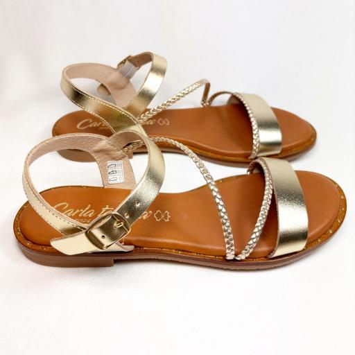 SANDALIA TRENZA ORO [2]