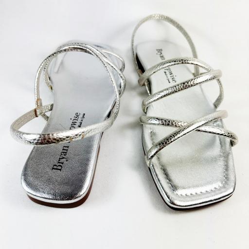 SANDALIA PLANA PLATA [1]