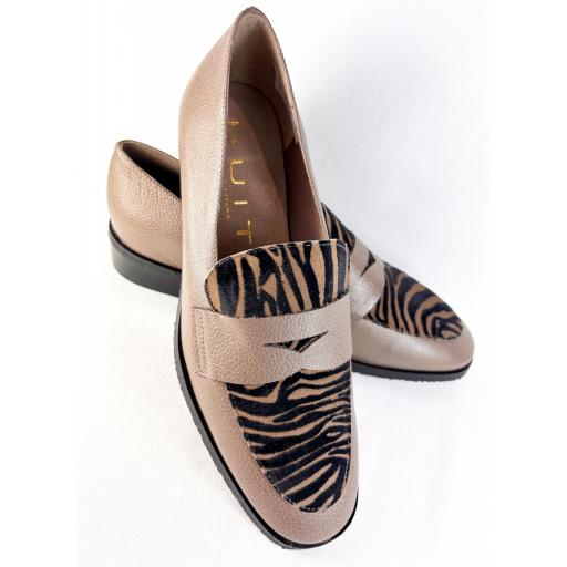 MOCASIN TAUPE CEBRA