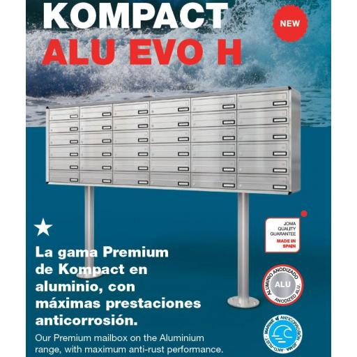 Buzones Modelo Kompact ALU EVO H, Referencias: ALU EVO H-270 / ALU EVO H-360, (Apertura Tapa Bocacartas hacia fuera) * PEDIDO MÍNIMO 4 UNIDADES *. [3]