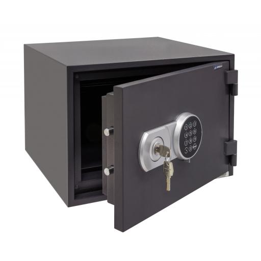 Caja Fuerte Sobreponer Ignífuga 60 Minutos, Modelo Resist, Cerradura Electrónica y Llave. [1]