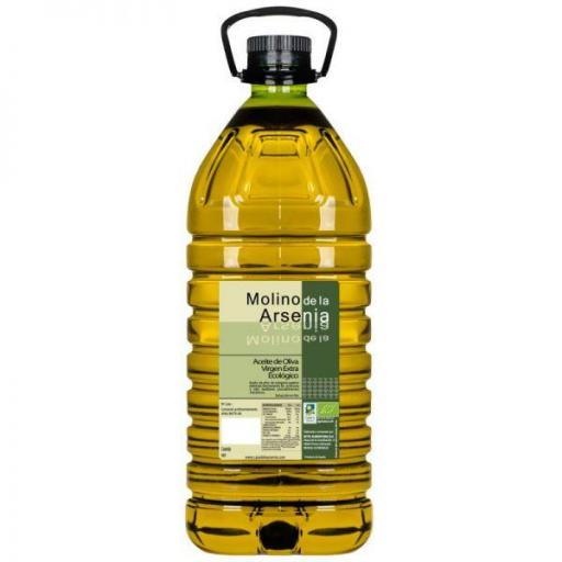 Aceite de oliva ecológico Molino de la Arsenia Pet 5 L.