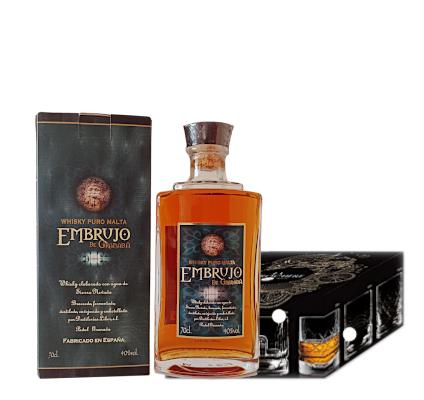 Whisky Embrujo de Granada y 4 vasos La Rochere Pack