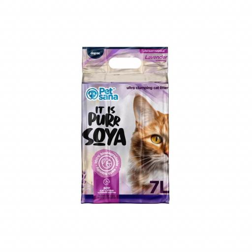 Arena aglomerante para gatos a base de fibras de soja [1]