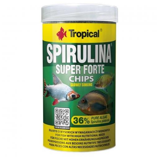Alimento en chips rico en espirulina para peces de acuario TROPICAL SPIRULINA FORTE CHIPS  [0]