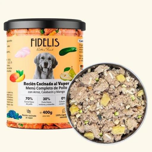 Alimento cocinado al vapor en tarro de vidrio para perros FIDELIS [1]