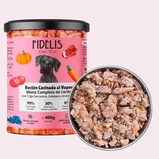 Alimento cocinado al vapor en tarro de vidrio para perros FIDELIS [2]