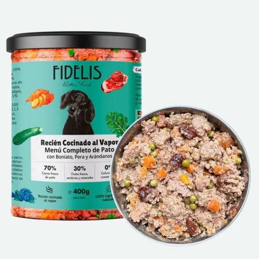 Alimento cocinado al vapor en tarro de vidrio para perros FIDELIS [1]