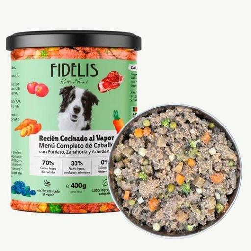 Alimento cocinado al vapor en tarro de vidrio para perros FIDELIS [1]